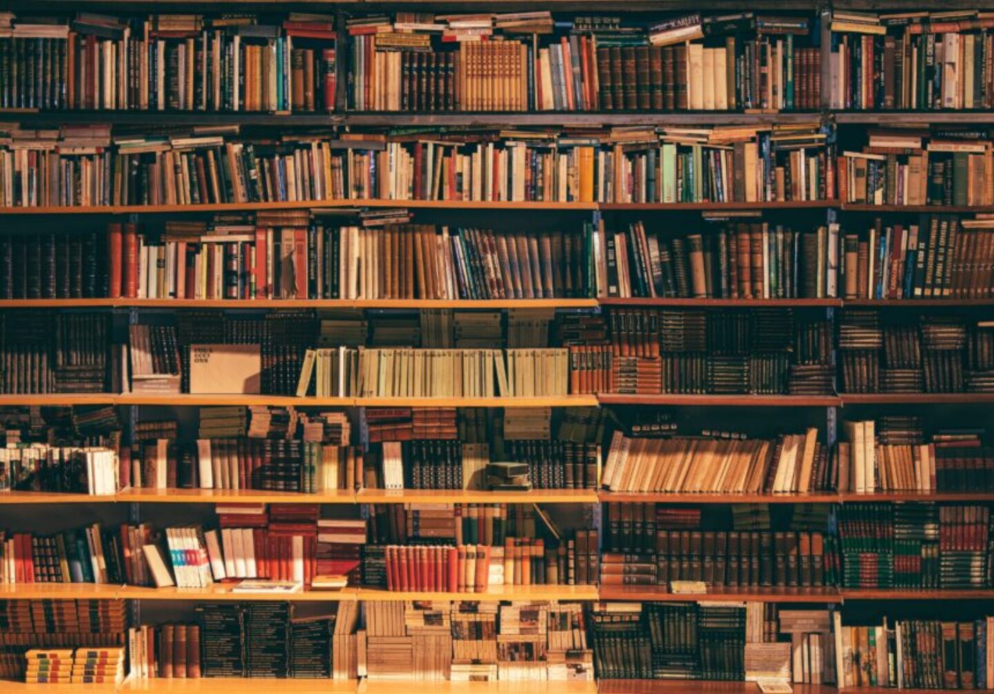 books on bookshelf